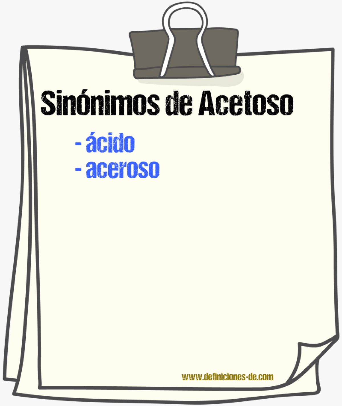 Sinnimos de acetoso