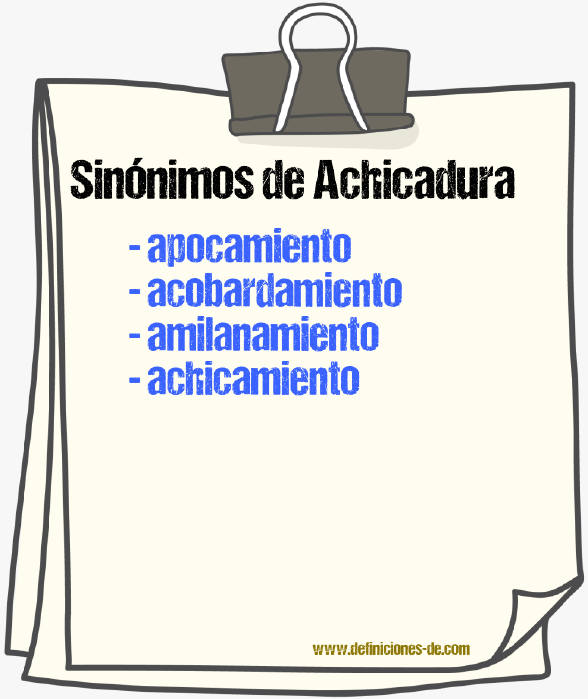 Sinnimos de achicadura