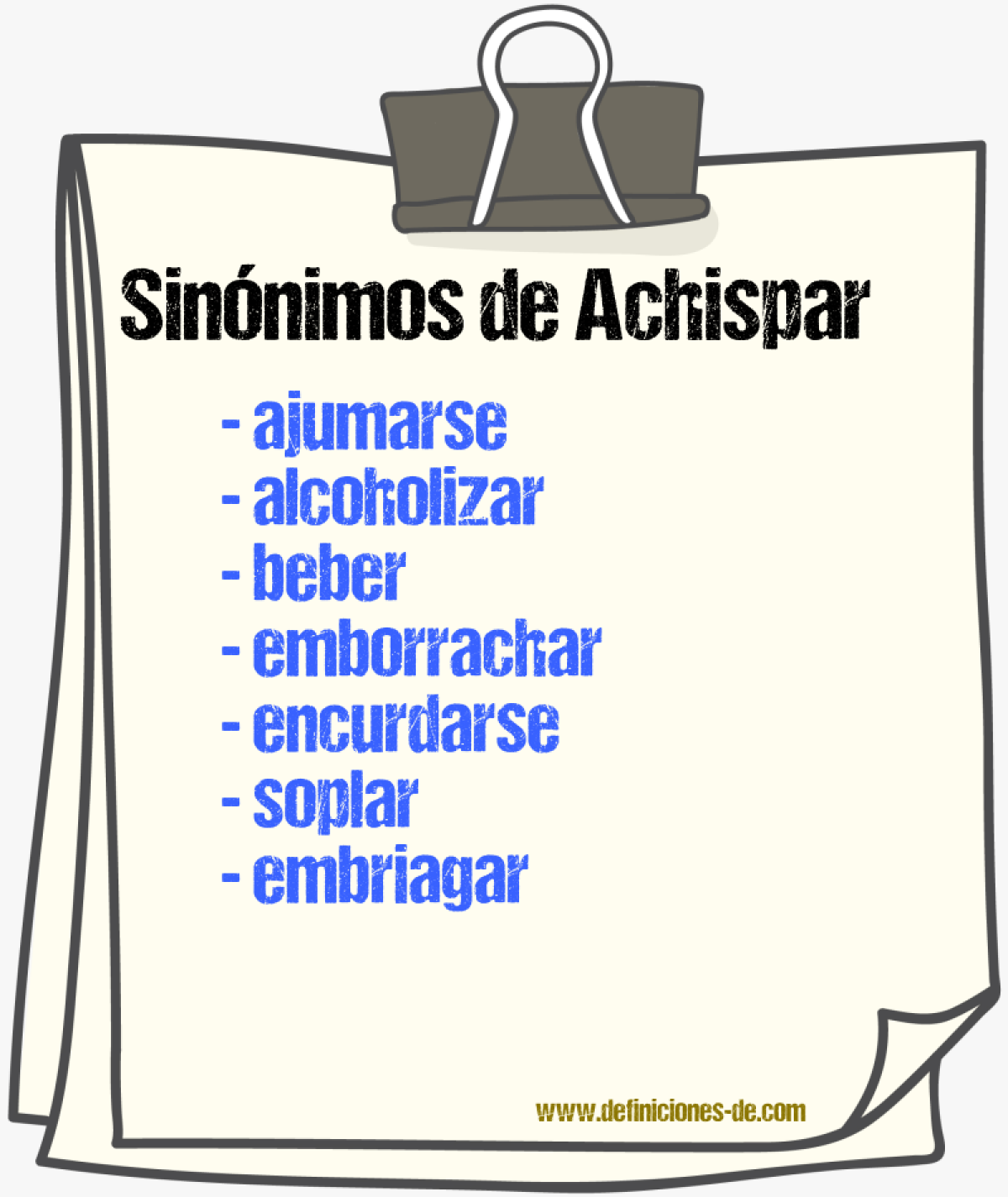 Sinnimos de achispar