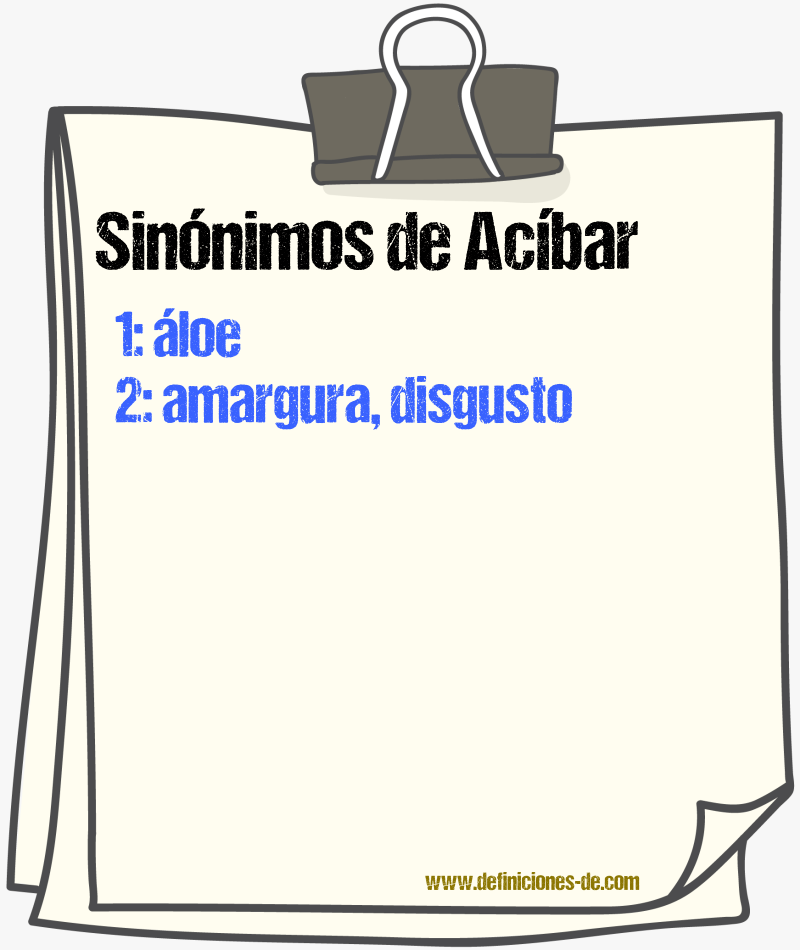 Sinnimos de acbar