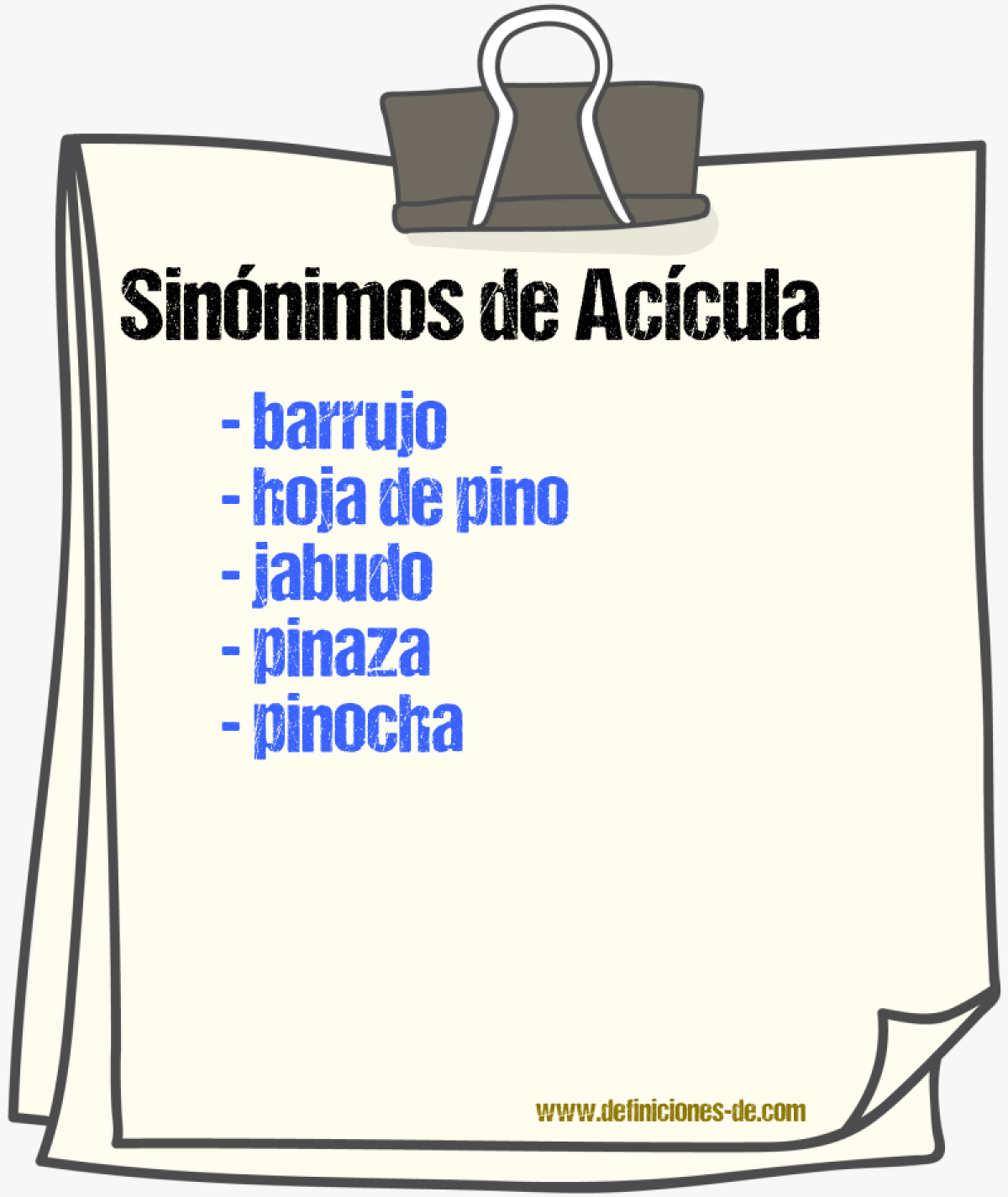 Sinnimos de accula