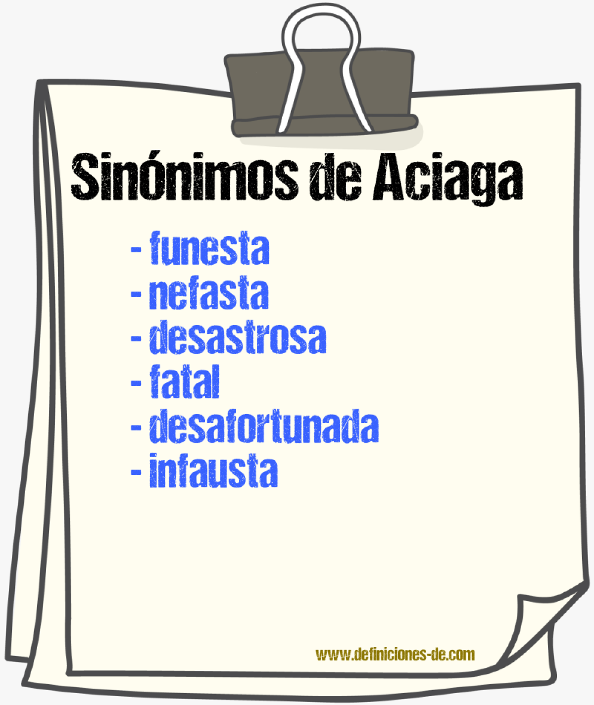 Sinónimos de aciaga