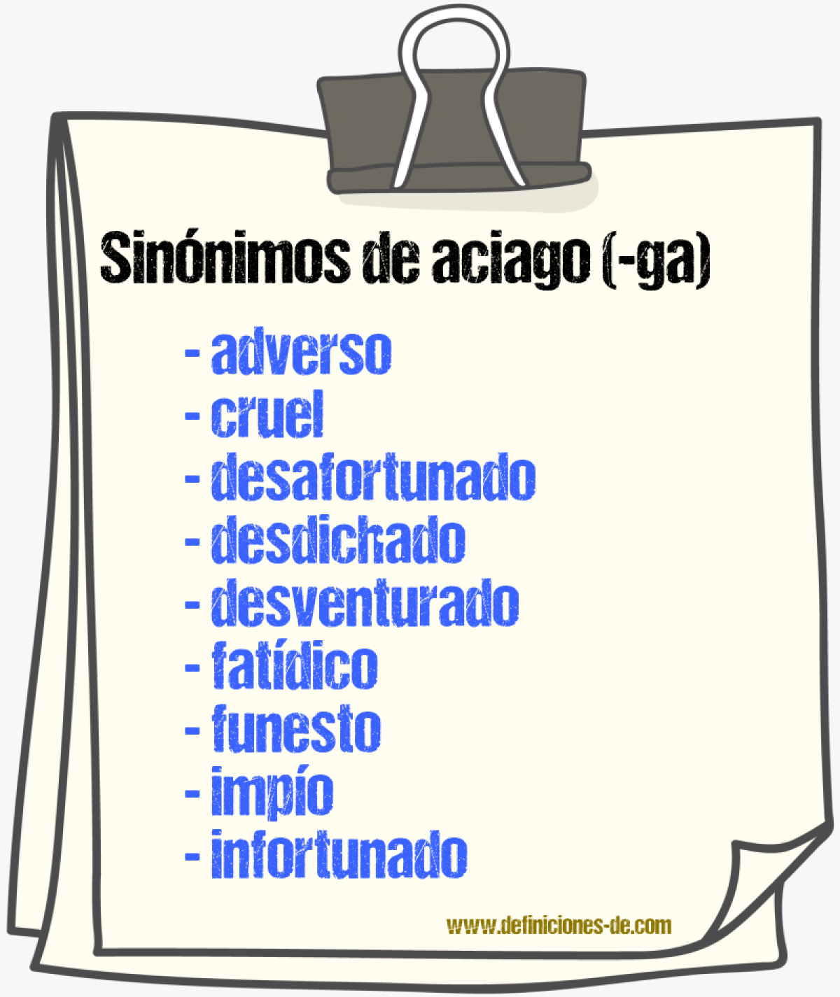 Sinnimos de aciago