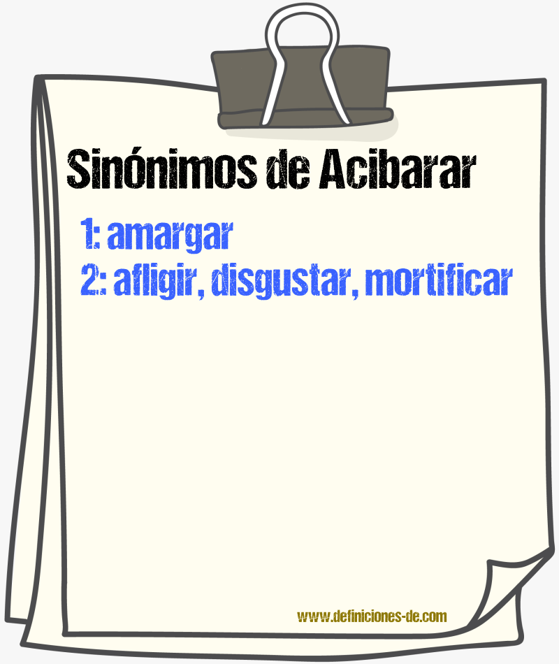 Sinnimos de acibarar