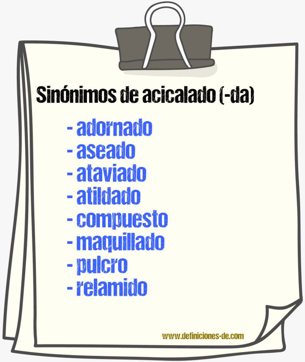 Sinnimos de acicalado