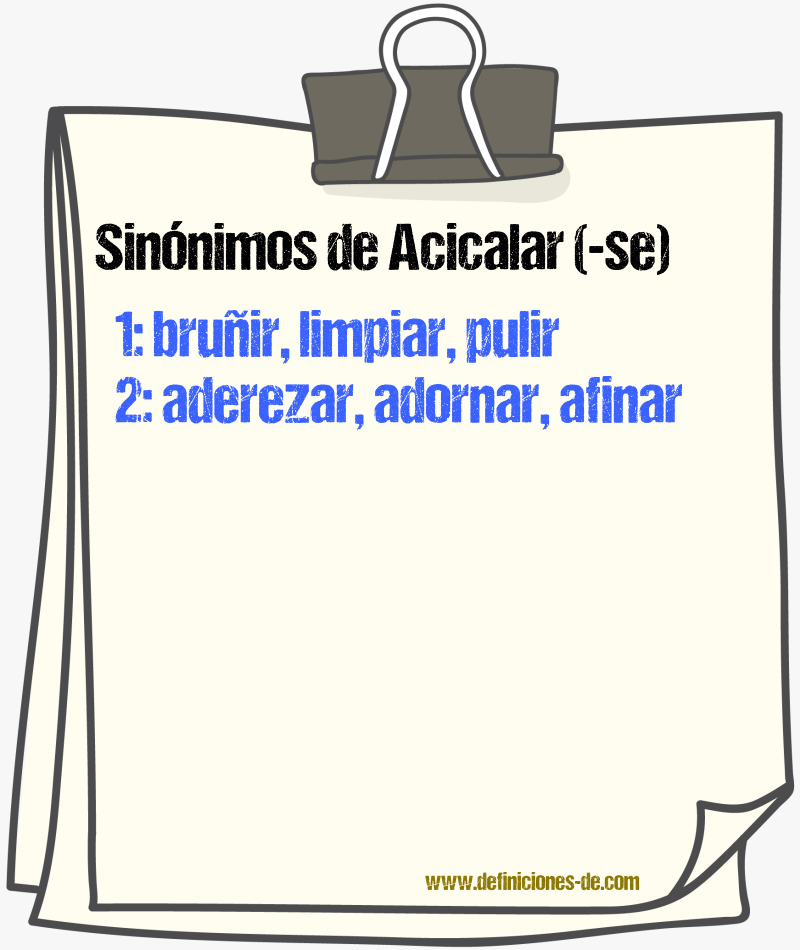 Sinnimos de acicalar