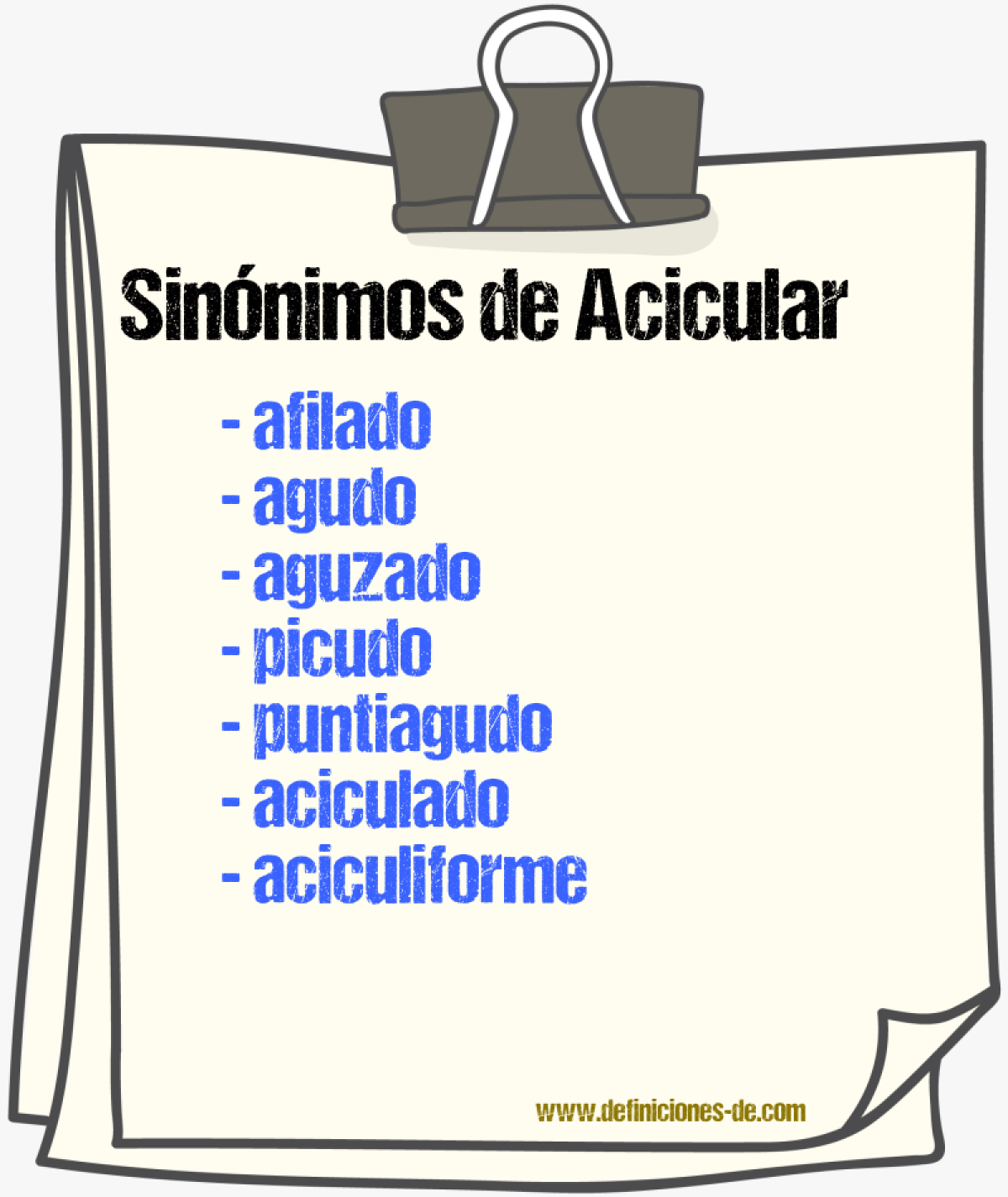 Sinnimos de acicular