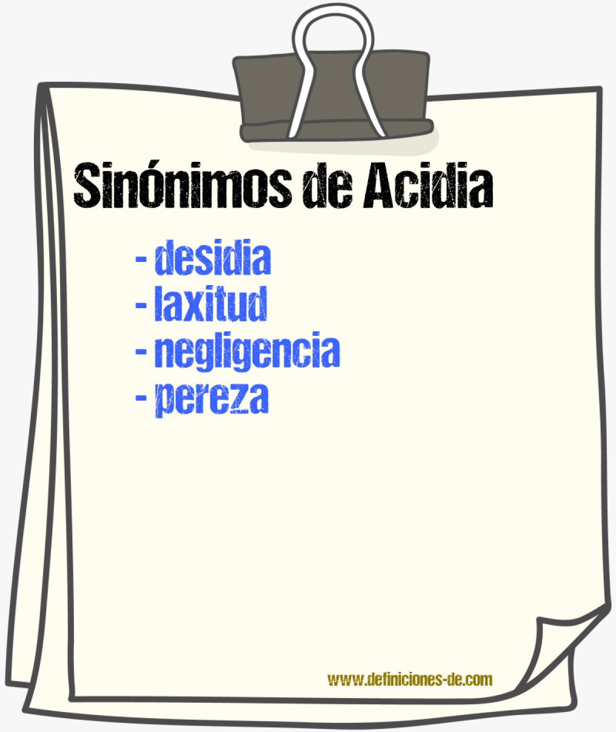 Sinnimos de acidia