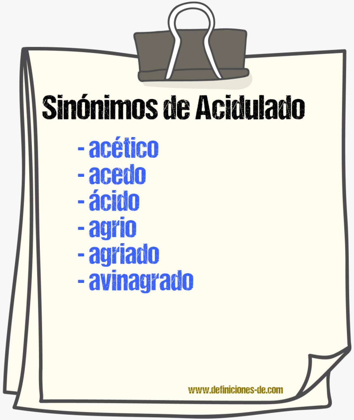 Sinnimos de acidulado