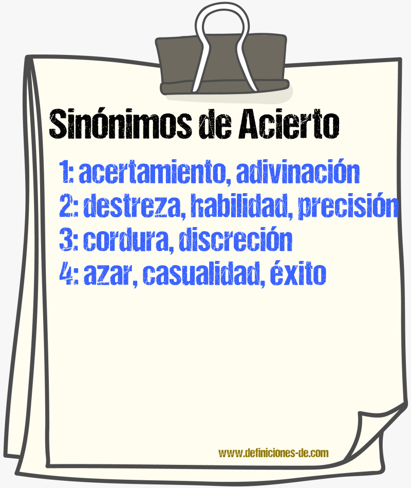 Sinnimos de acierto