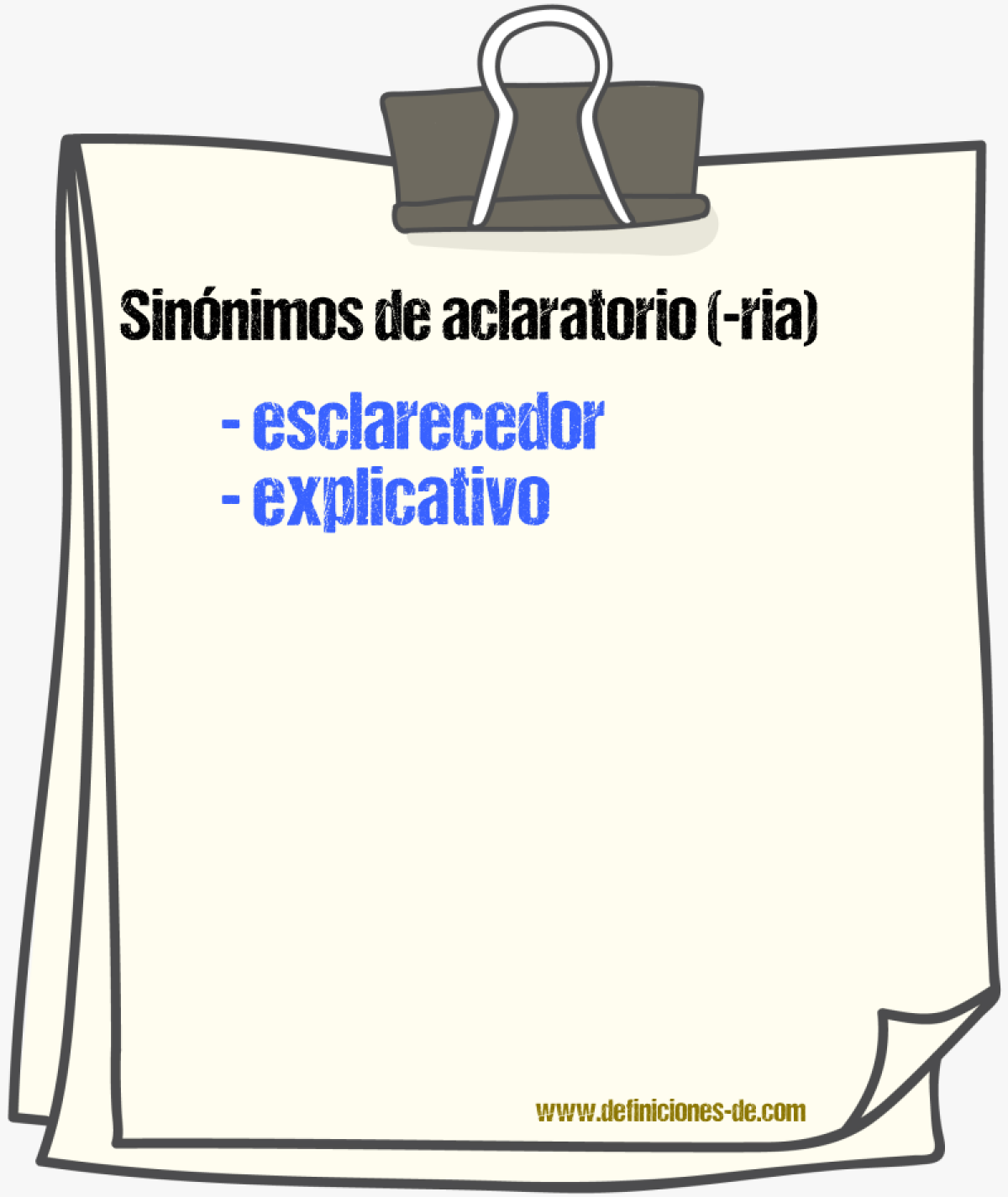 Sinnimos de aclaratorio