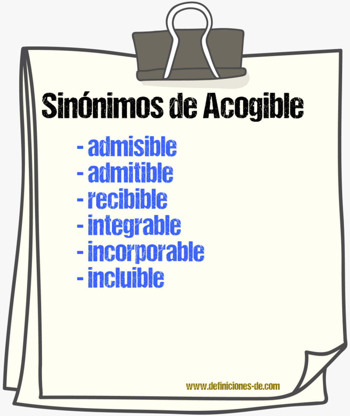 Sinónimos de acogible