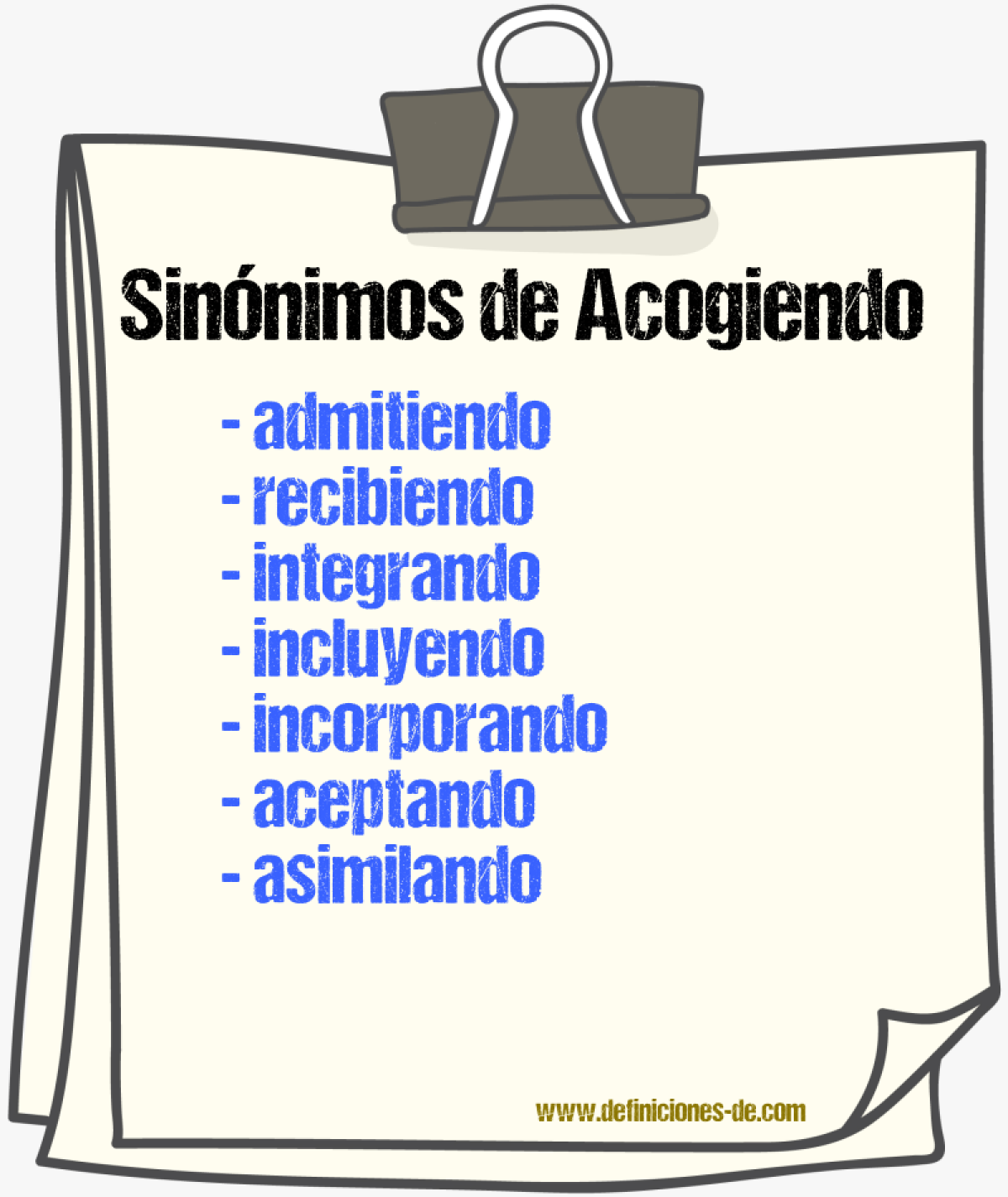 Sinónimos de acogiendo