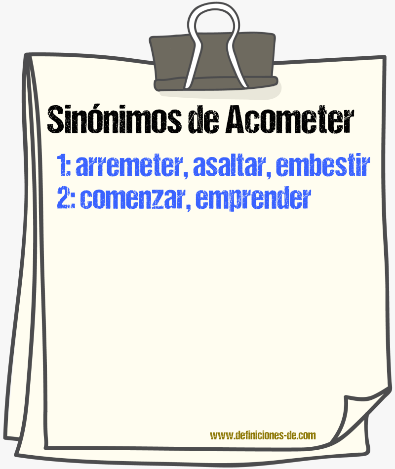 Sinnimos de acometer