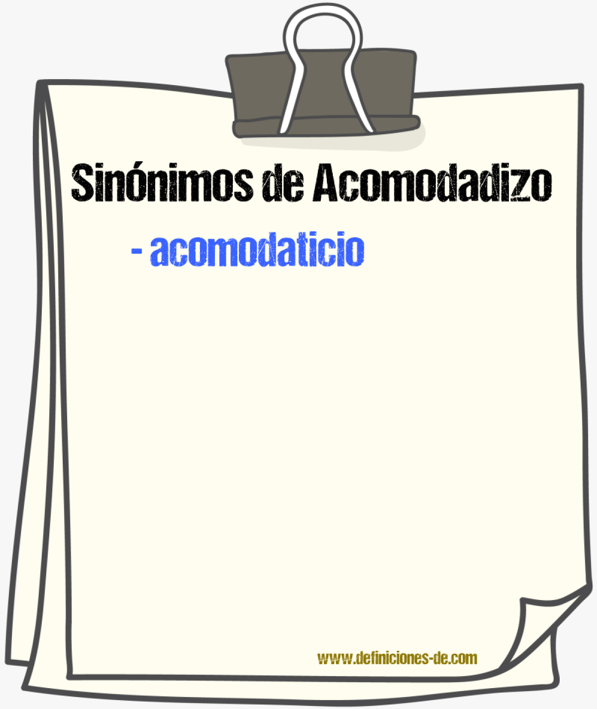 Sinnimos de acomodadizo