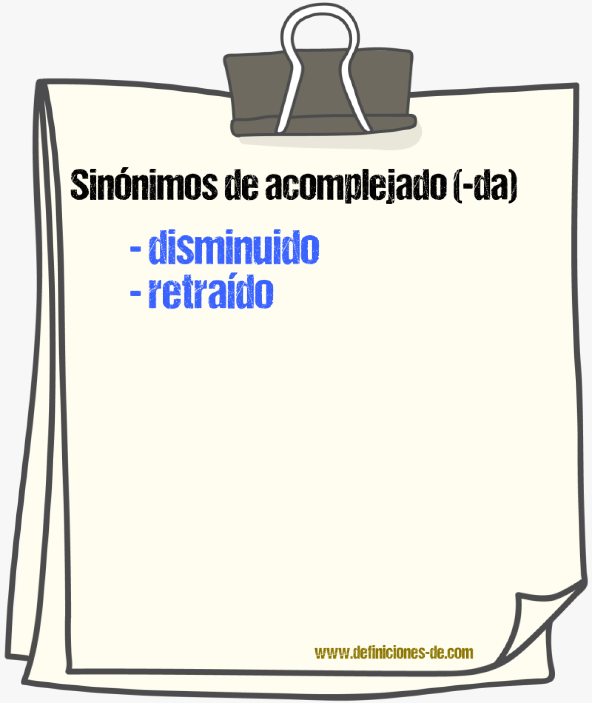 Sinnimos de acomplejado