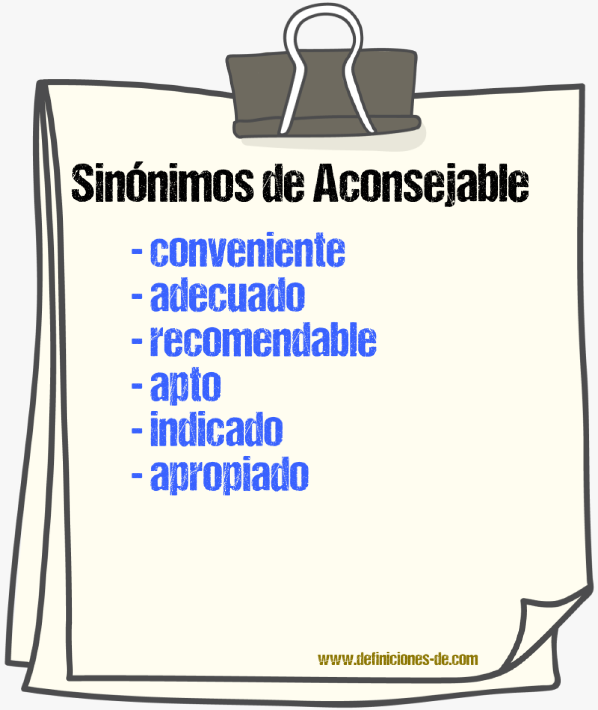 Sinnimos de aconsejable