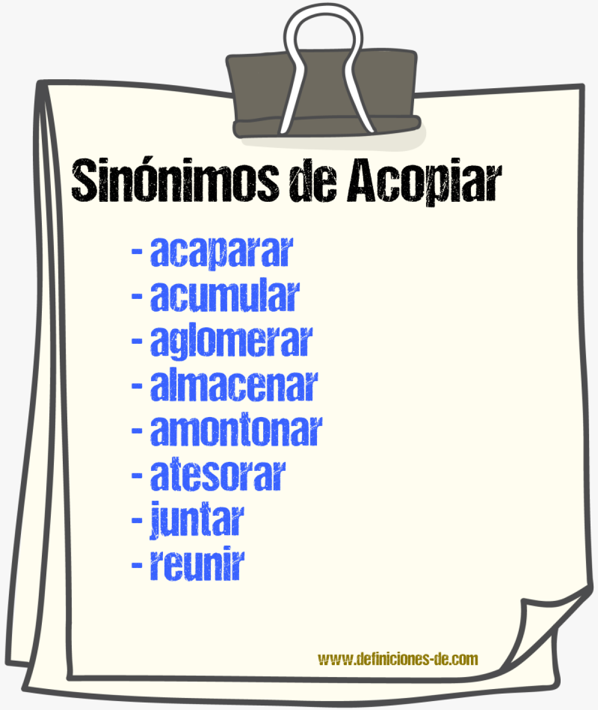 Sinnimos de acopiar