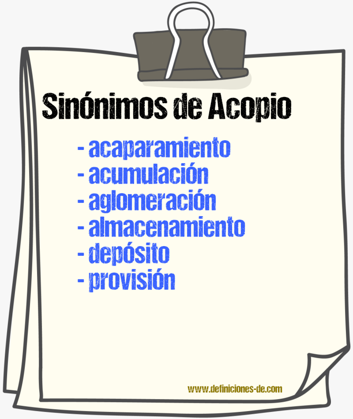 Sinnimos de acopio