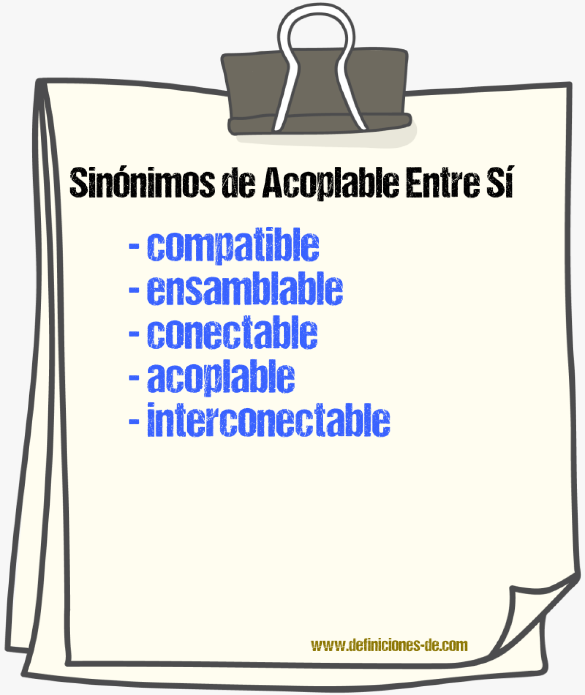 Sinónimos de acoplable entre sí