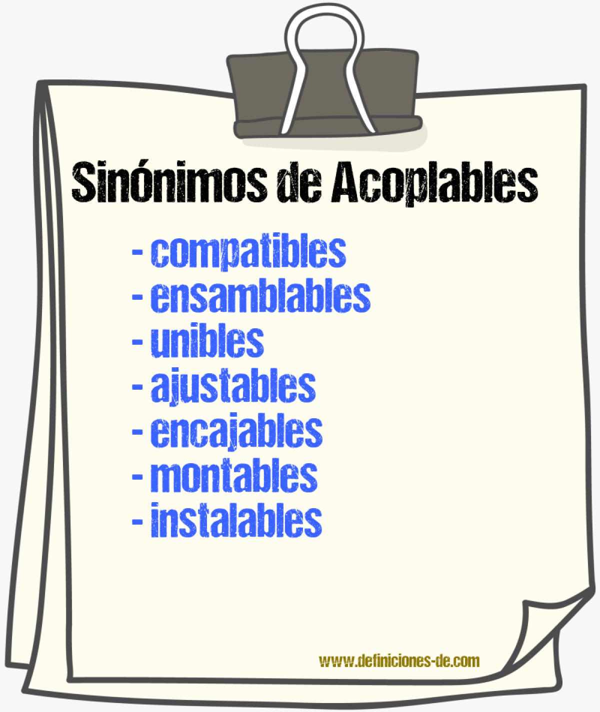 Sinónimos de acoplables