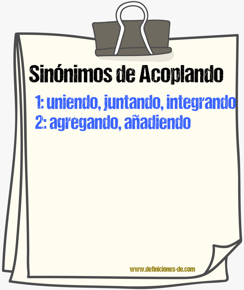 Sinónimos de acoplando