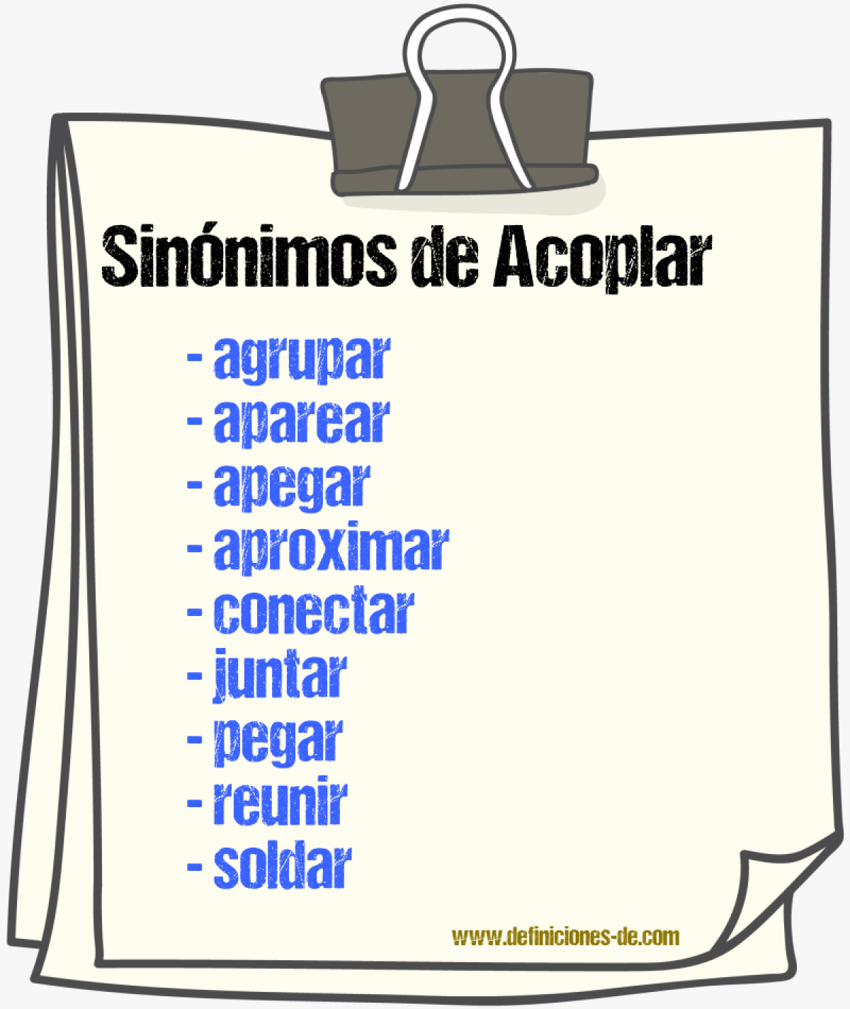 Sinnimos de acoplar