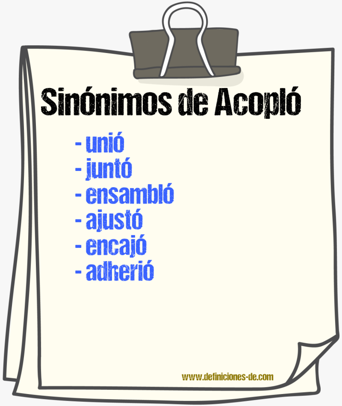 Sinónimos de acopló