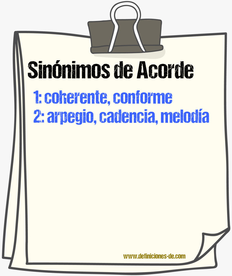 Sinnimos de acorde