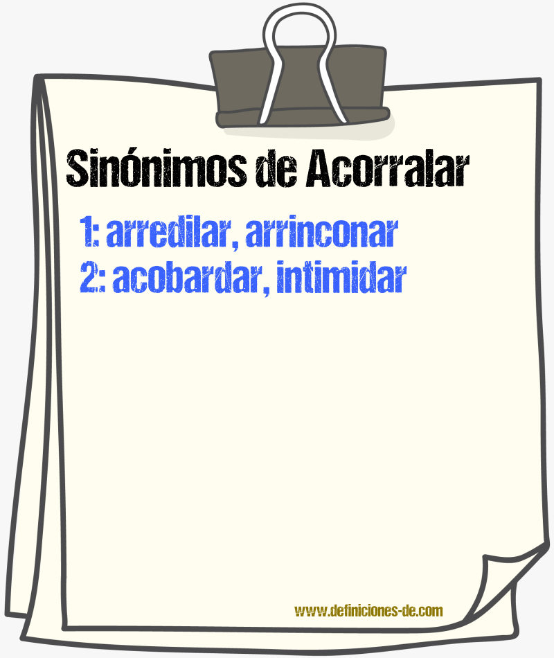 Sinnimos de acorralar