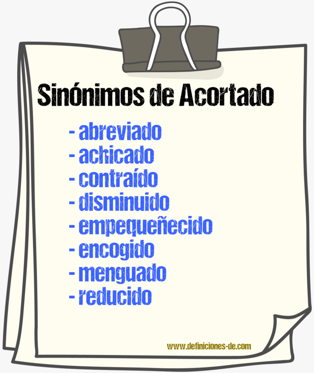 Sinnimos de acortado