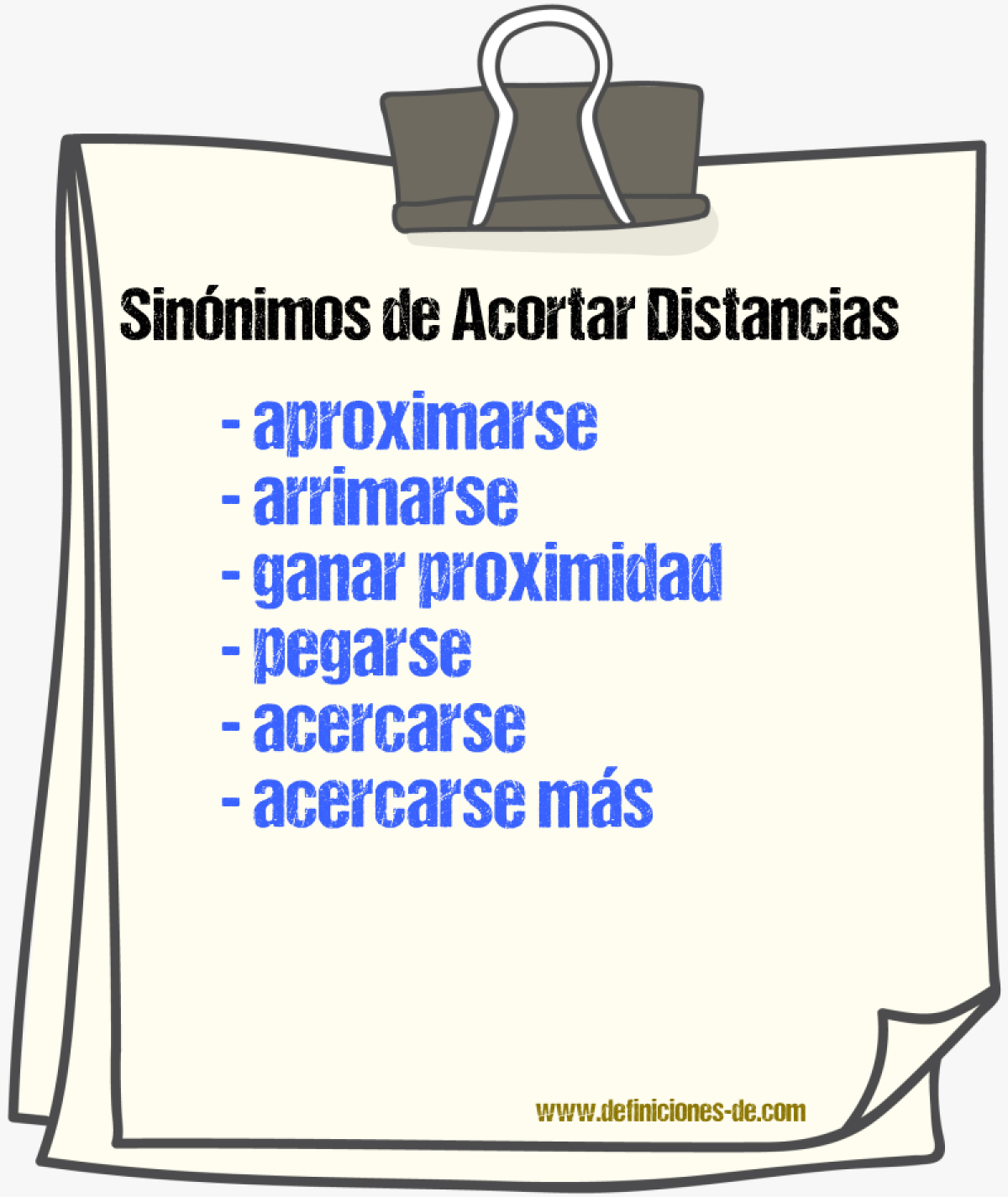 Sinónimos de acortar distancias