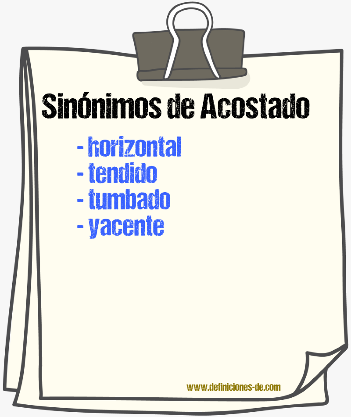 Sinnimos de acostado