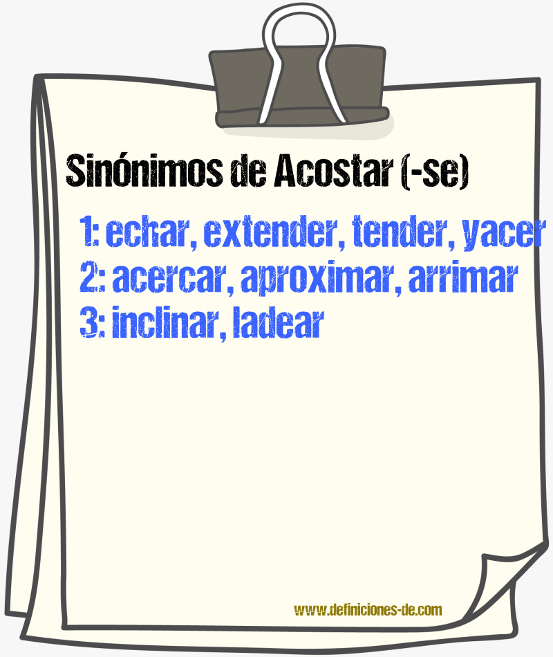 Sinnimos de acostar