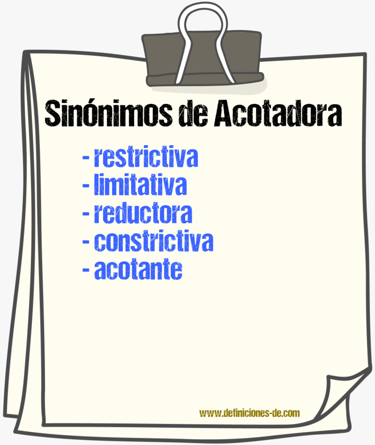 Sinónimos de acotadora