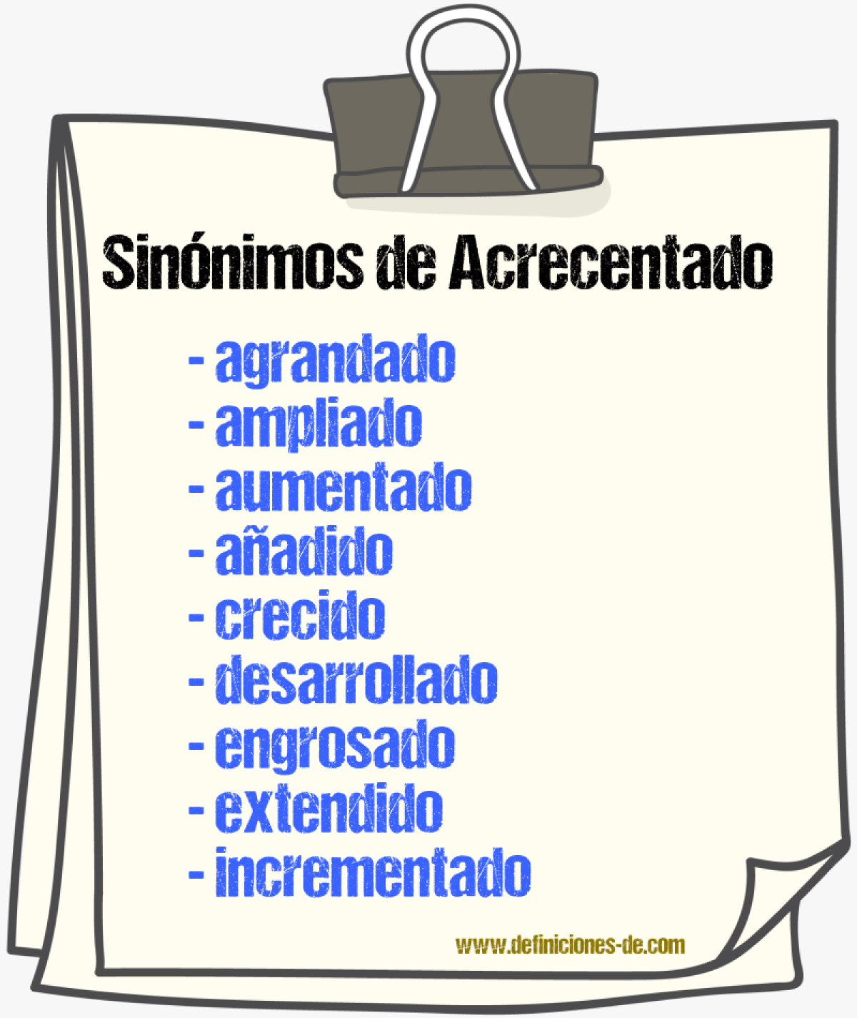 Sinnimos de acrecentado