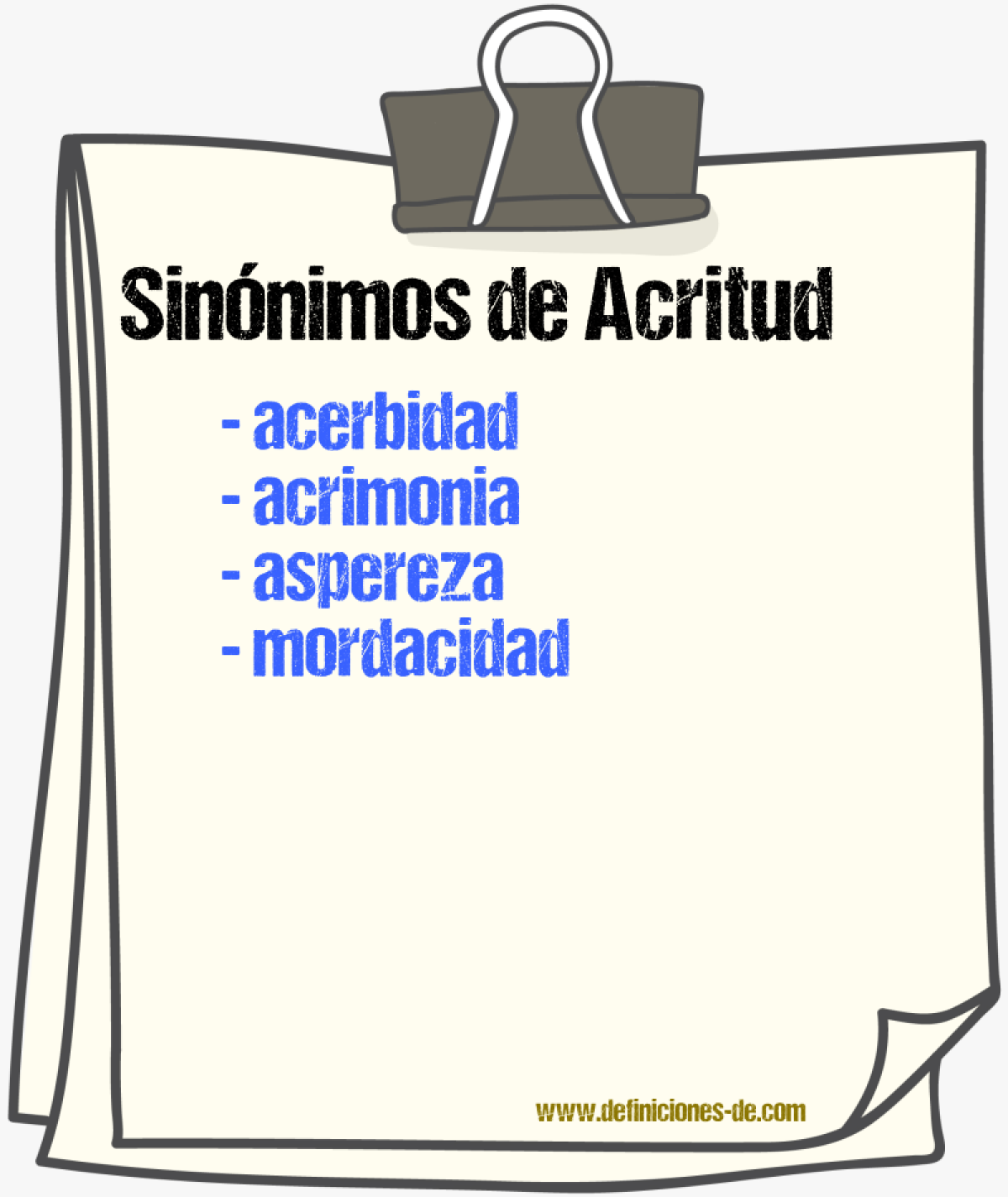 Sinnimos de acritud