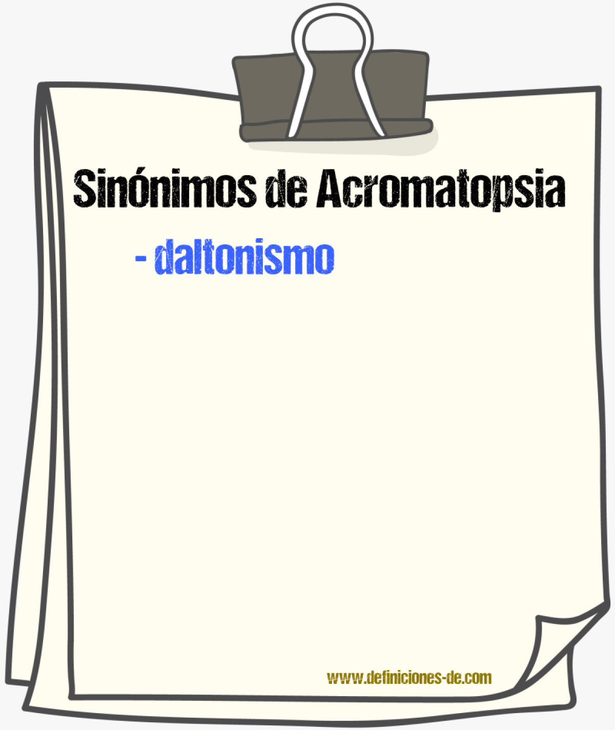 Sinnimos de acromatopsia