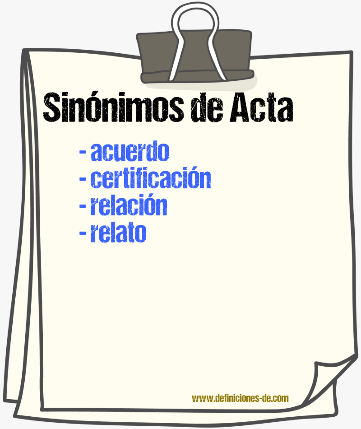 Sinnimos de acta