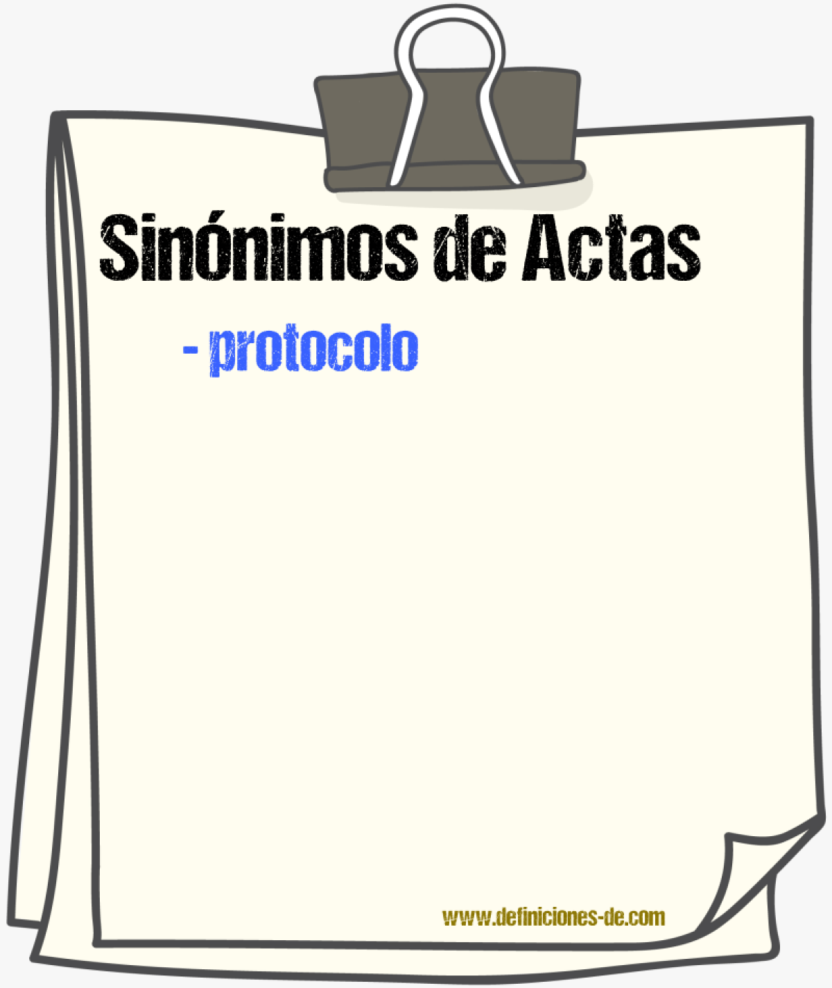 Sinnimos de actas