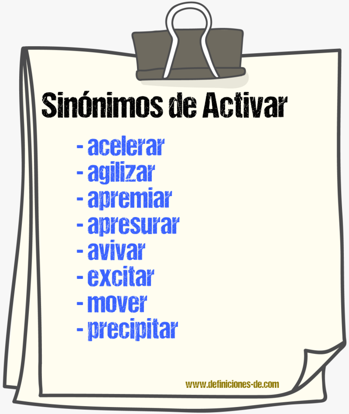 Sinnimos de activar