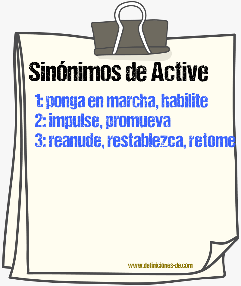 Sinónimos de active