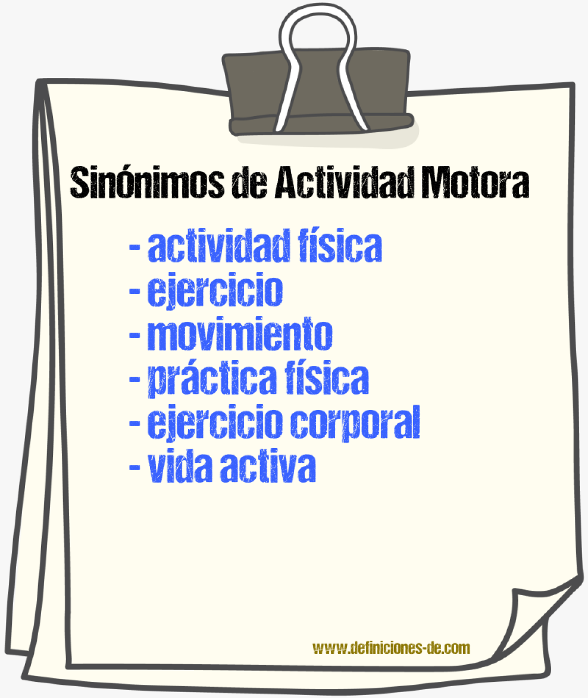 Sinónimos de actividad motora
