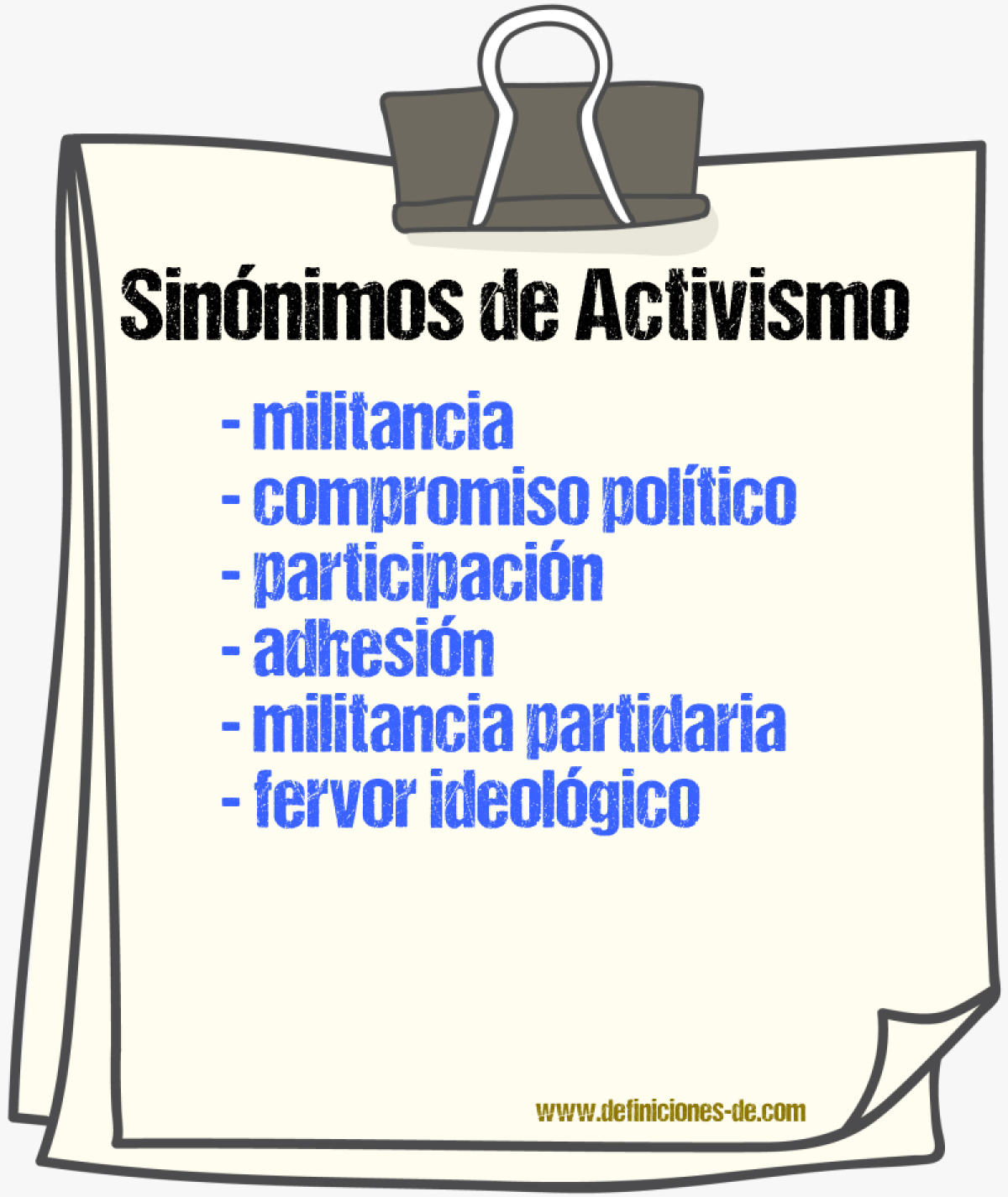Sinónimos de activismo
