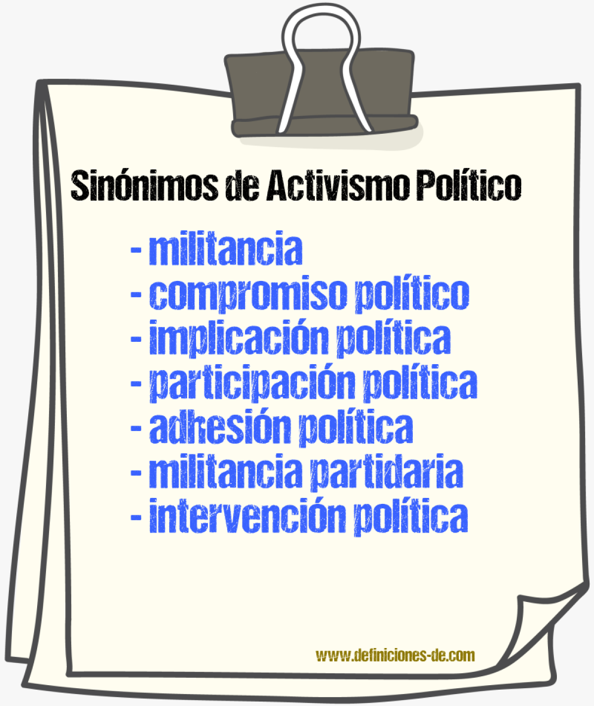 Sinónimos de activismo político