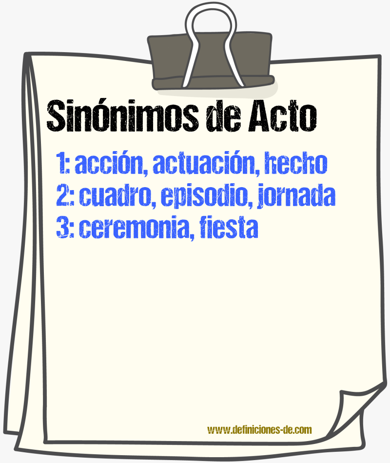 Sinnimos de acto