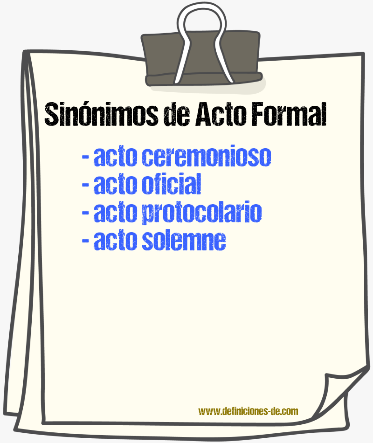 Sinnimos de acto formal