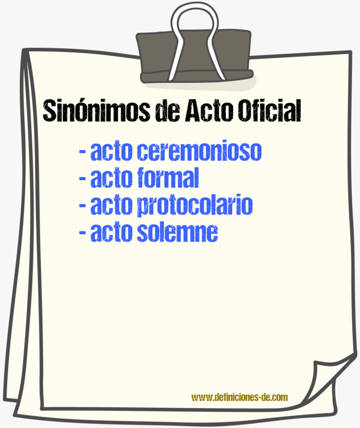 Sinnimos de acto oficial