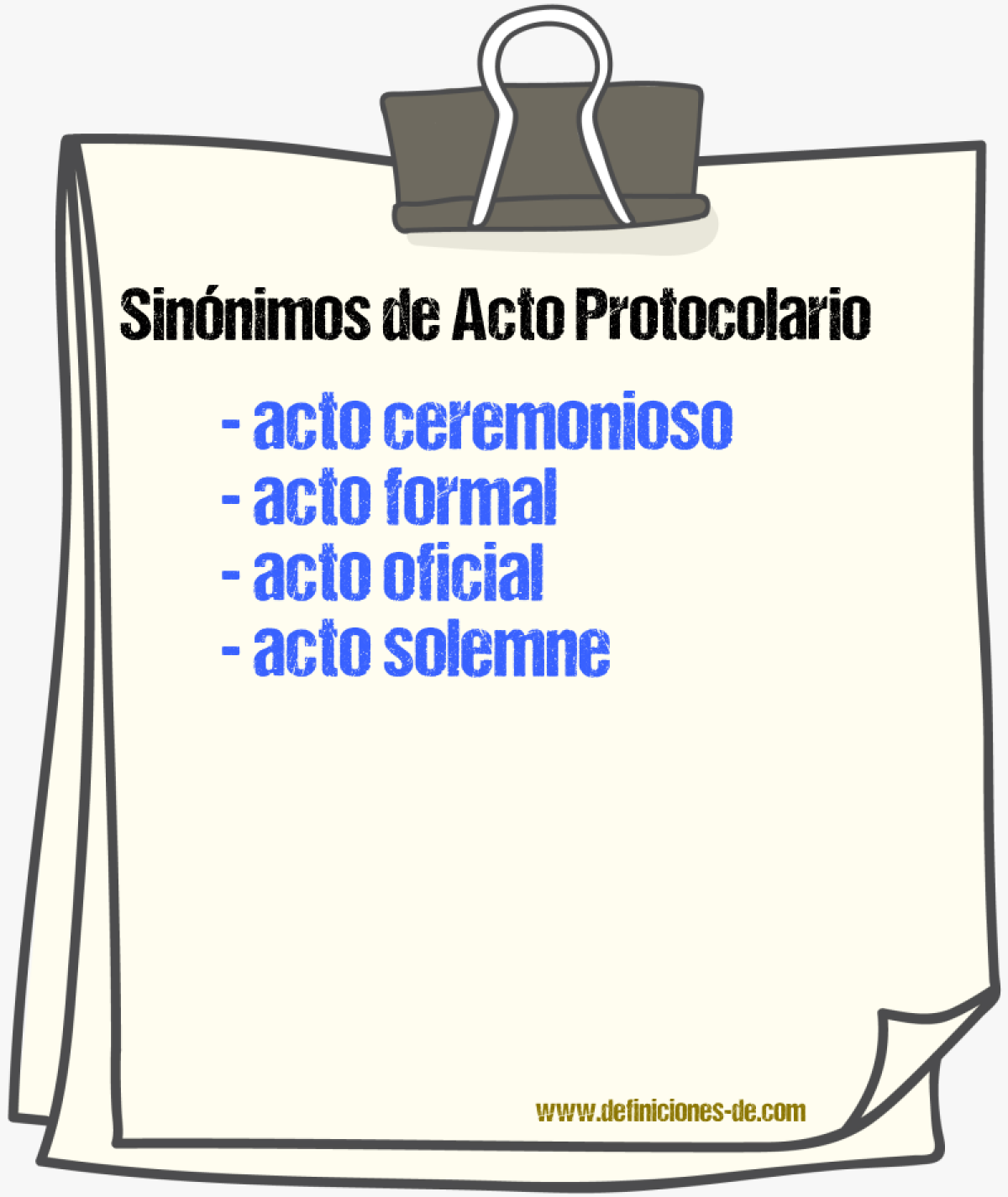 Sinnimos de acto protocolario