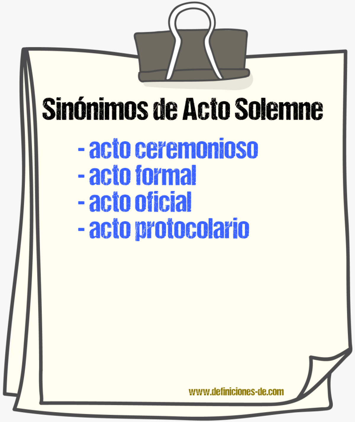 Sinnimos de acto solemne